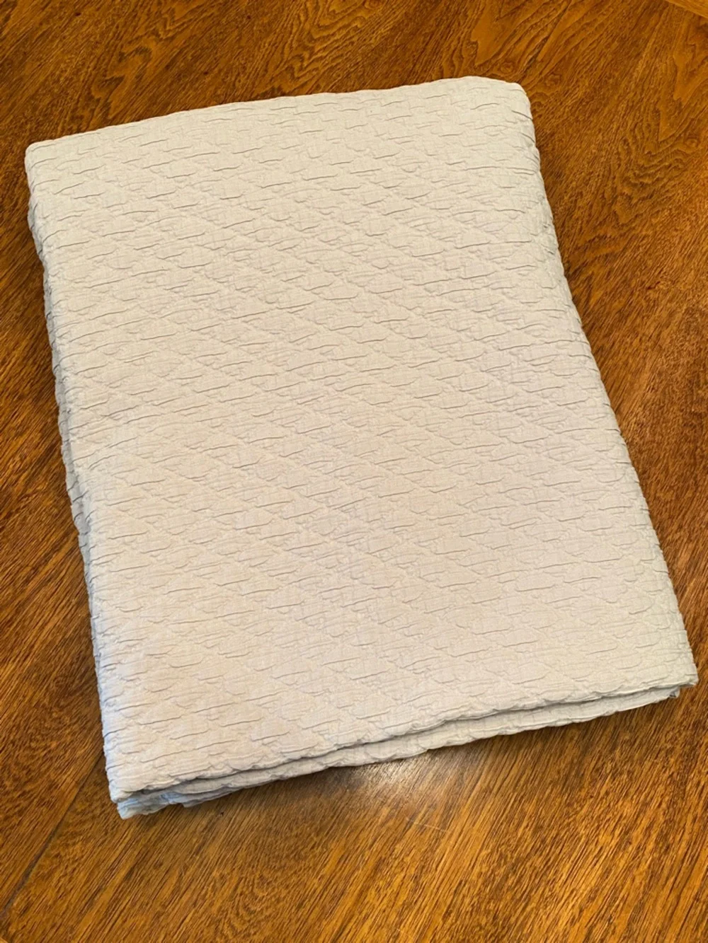 West Elm Luxury Quilted Duvet Cover in Light Gray Organic Cotton Full or Twin XL